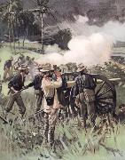 unknow artist, Field Artillery in Action